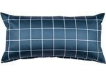 Kissenbezug JANINE "modernclassic 39025, Mako-Satin aus 100% Baumwolle", blau (atlantik), B:40cm L:80cm, Mako-Satin, Obermaterial: 100% Baumwolle, Kissenbezüge, Kissenbezug, mit Reißverschluss, in Gr. 40x80 oder 80x80 cm, mit Karos und Streifen