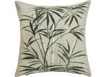 Kissenhülle DONE. "Areca Palm", beige (natur, grün), B:45cm L:45cm, Viskose;Baumwolle;Leinen, Obermaterial: 50% Baumwolle, 50% Viskose, Kissenbezüge, Kissenhülle, Kissenhülle mit Leinenanteil, einseitig bedruckt mit natürlichem Motiv