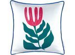 Kissenhülle TOM TAILOR "Tropical Flower" Gr. 1, rosa (puder, rosa, rosé), B:38cm H:0,5cm L:38cm, Polyester, Polyester, Kissenbezüge, Kissenhülle