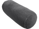 Nackenrolle DONE. "Soul", grau (anthrazit), B:22cm H:22cm L:50cm, Polyester, Funktionskissen, Nackenrolle, Aus weichem Teddy-Plüsch mit Reißverschluss