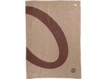Geschirrtuch BUGATTI "Ellipse - Jacquard", braun (braun, natur), B:50cm L:70cm, 100% Baumwolle, Geschirrtücher, Geschirrtuch