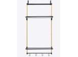 Garderobenhalter HEINE HOME, schwarz (schwarz, natur), B:45,5cm H:90cm T:29cm, Bambus, Metall, Garderobenhalter