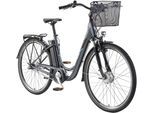 E-Bike TELEFUNKEN "Multitalent RC830" Gr. 48, grau (anthrazit, schwarz), Elektrofahrräder, 48cm, 28 Zoll (71,12cm), Pedelec, Elektrofahrrad für Damen u. Herren
