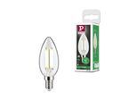 PAULMANN LED-Leuchtmittel "Eco-Line Filament 230V LED Kerze E14 1er-Set 525lm 2,5W 4000K Klar", Energieeffizienz: A (A-G), transparent, L:9,8cm Ø:3,5cm, Leuchtmittel