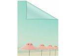 Fensterfolie LICHTBLICK ORIGINAL "Sonnenschirme" Gr. 4, blau (türkis, rosa), B:100cm L:130cm, PVC, Fensterfolien, selbstklebend, Sichtschutz