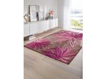 Teppich HEINE HOME Gr. 6, pink (taupe, beere, gemustert), B:80cm H:17mm L:80cm Ø:80cm, Wolle, Teppiche, Teppich