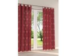 Vorhang STICKEREIEN PLAUEN "Hirsch" Gr. 6, rot (hellrot, rot), B:130cm H:245cm, Polyester, Viskose, Gardinen