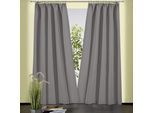 Vorhang WECKBRODT "Sento" Gr. 2, grau, B:135cm H:180cm, Baumwolle, Polyester, Gardinen, Baumwolle, blickdicht, matte Struktur, unifarben, Gardine, Store