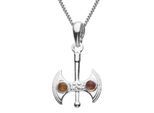 Kette mit Anhänger OSTSEE-SCHMUCK "Ostsee-Schmuck Kette mit Anhänger Doppelaxt" Gr. 50, silber, Halsketten, Damen, 50cm, Silber 925 (Sterlingsilber), L: 42