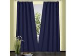 Vorhang WECKBRODT "Sento" Gr. 1, blau (dunkelblau), B:135cm H:150cm, Baumwolle, Polyester, Gardinen, Baumwolle, blickdicht, matte Struktur, unifarben, Gardine, Store