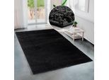 Hochflor-Teppich BRUNO BANANI "Shaggy Soft" Gr. 4, grau (anthrazit), B:160cm H:30mm L:230cm, Kunstfaser, Teppiche, gewebt, Uni Farben, besonders weich und kuschelig, Kundenliebling