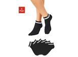 Kurzsocken BENCH., Damen, Gr. 35-38, schwarz, Baumwolle, Elasthan, Polyamid, unifarben, elastisch, Socken, mit doppelten Bündchen