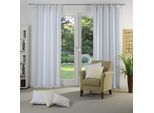 Vorhang WIRTH "Berwick" Gr. 1, blau, B:132cm H:145cm, Jacquard, Baumwolle, Polyester, Gardinen