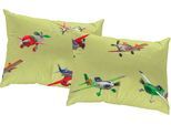 Dekokissen WIRTH "Planes Action" Gr. 3, grün (grün, gemustert), B:40cm L:60cm, Polyester, Dekokissen_Sitzkissen_Kissenhüllen, Disney, Kissenhülle ohne Füllung, 2 Stück