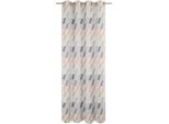 Vorhang WIRTH "Bray" Gr. 3, rosa (rosé), B:132cm H:225cm, Jacquard, Baumwolle, Polyester, Gardinen