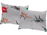 Dekokissen WIRTH "Planes Delta" Gr. 3, grau (hellgrau, gemustert), B:40cm L:60cm, Polyester, Dekokissen_Sitzkissen_Kissenhüllen, Disney, Kissenhülle ohne Füllung, 2 Stück