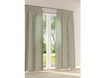 Vorhang STICKEREIEN PLAUEN "Hirsch" Gr. 2, beige (creme, grau), B:130cm H:145cm, Polyester, Viskose, Gardinen