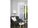 Vorhang HOME WOHNIDEEN "PAOLO" Gr. 1, blau (blau, grün), B:140cm H:145cm, Voile, Polyester, Gardinen, Schlaufenschal PAOLO bedruckt