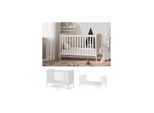 VitaliSpa Gitterbett Babybett Kinderbett Tobi Kombinationsbett umbaubar Weiß