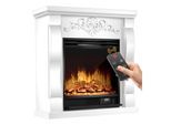 KESSER® Elektrokamin Standkamin - Kamin elektrisch mit LED 3D-Flammeneffekt, Mit Heizung Heizfunktion, Elektro Kamin mit 1800W Leistung, Wochentimer, Thermostat, Fernbedienung, dimmbar