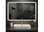 CLP Badspiegel Jericho mit Beleuchtung, Bluetooth-Lautsprecher, Anti-Beschlag Badezimmerspiegel, Wandspiegel LED dimmbar, 3 Licht-Modi