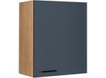 Hängeschrank NOBILIA "Easytouch", Ausrichtung wählbar, vormontiert", blau (front: lacklaminat fjordblau ultramatt, korpus: eiche sierra nachbildung), B:60cm H:72cm T:37,2cm, Schränke, Hängeschrank, in drei Breiten: 30, 45 und 60 cm, mit Soft-Close-Funktion