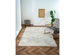 Teppich "My Type", beige (cream, hellgrau, weiß), B:160cm H:10mm L:230cm, Polyester, MYFLAIR MÖBEL & ACCESSOIRES, Teppiche, Teppich, Kurzflor, Ethno-Style, besonders weich durch Microfaser, mit Fransen