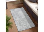 Outdoorteppich CARPET CITY "DUO RUG 5845", grau, B:80cm H:5mm L:150cm, Obermaterial: 100% Polypropylen, Teppiche, Outdoorteppich, Wendeteppich Wetterfest In- & Outdoor, Balkon, Terrasse, Wohnzimmer