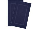 Badematte HAMMETEX "Hotelmatte, Duschvorleger", blau (dunkelblau), H:5mm, Baumwolle, Badematten, Badematte, 2-teiliges Set, einfarbig, 100% Baumwolle