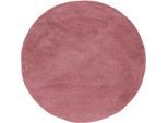 Teppich CARPETFINE "Silky", rosa, H:20mm Ø:200cm, Mikropolyester, Teppiche, Teppich, Shaggy, Langflor, uni, besonders weich, handarbeit