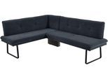 Eckbank K+W KOMFORT & WOHNEN, grau (anthrazit), B:157cm H:87cm T:207cm, Sitzbänke, Eckbank, Polstereckbank in Spitzkissenoptik, Sitz und Rücken gesteppt