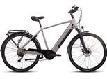 E-Bike SAXONETTE "Saxonette Deluxe Sport (Diamant)" Gr. 48, silber (silberfarben, schwarz), Elektrofahrräder, Damen, 48cm, 28 Zoll (71,12cm), Pedelec, Elektrofahrrad für Damen u. Herren