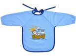 Lätzchen WÖRNER "Arche hellblau Ärmellätz beschichtet", Baby, blau (hellblau), Obermaterial: 100% Baumwolle, Lätzchen, mit Ärmeln, beschichtet, schützt vor durchnässen