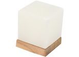 HIMALAYA SALT DREAMS Salzkristall-Tischlampe "USB-Kubus", weiß, Ø 7cm H: 9cm, 1 Stk., Leuchten, Handgefertigt aus Salzkristall - jeder Stein ein Unikat, H: ca.9 cm
