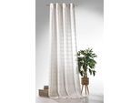 Vorhang WECKBRODT "Boho" Gr. 1, beige (natur), B:135cm H:245cm, Leinen, Polyester, Gardinen, Leinen-Optik, Webstreifen, halbtransparent, Gardine, Store