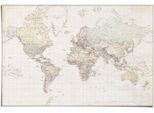 Poster REINDERS "Weltkarte Deutsch 2016/17", grün (farbe bild(er): khaki), B:91,5cm H:61cm, Papier, Bilder, Poster