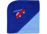 Kapuzenhandtuch WÖRNER "Feuerwehr 80/80", blau (hellblau), B:80cm L:80cm, Frottee, Frottee, Handtücher, mit Kapuze, maschinenwaschbar, trocknergeeignet