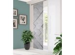 Schiebegardine HOME IN GREEN "SYLVIA" Gr. 1, grau, B:60cm H:245cm, Polyester, Gardinen, DIGITALBEDRUCKT, BAMBUSOPTIK RECYCELT