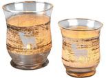 Teelichthalter AMBIENTE HAUS "Xmas, Weihnachtsdeko", braun, H:9cm Ø:8cm, Glas, Kerzenhalter, Teelichthalter