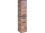 Schrankmodule SAPHIR "Quickset 374 Badschrank, 30 cm breit, 2 Türen, 1 Schublade", braun (eiche ribbeck quer nachbildung), B:30cm H:142cm T:32,5cm, Holzwerkstoff, Schränke, Bad-Hochschrank, 3 Einlegeböden, inkl. Türdämpfer, Eiche Ribbeck quer Nachbildung