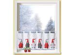 Scheibengardine WECKBRODT "Weihnachtswichtel" Gr. 1, weiß (multi), B:120cm H:45cm, Polyester, Gardinen, Bistro, Gardine, Weihnachten, blickdicht, HxB: 45x120 cm, Store