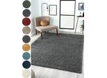 Hochflor-Teppich "My Shaggy", grau, B:120cm H:37mm L:180cm, Polypropylen (PP), MYFLAIR MÖBEL & ACCESSOIRES, Teppiche, Shaggy, Uni-Farben, leicht glänzend, Microfaser, extra flauschig