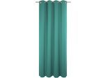 Vorhang ADAM "Uni Collection", blau (petrol), B:142cm H:155cm, Baumwolle (Bio-Baumwolle), Gardinen, Blickdichter aus 100% Bio-Baumwolle