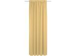Vorhang ADAM "Uni Collection light" Gr. 4, gelb (dunkelgelb), B:142cm H:245cm, Jacquard, Baumwolle, Gardinen, aus 100% Bio-Baumwolle