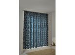 Vorhang ADAM "Space" Gr. 1, blau (dunkelblau), B:145cm H:145cm, Jacquard, Baumwolle (Bio-Baumwolle), Gardinen, aus 100% Bio-Baumwolle