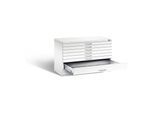 C+P Flachablageschrank Serie 7100_7200, H760xB1100xT765mm, Front Verkehrsweiß, Korpus Verkehrsweiß (7101-200) ; C + P Möbelsysteme (7101-200|S10305)