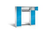 C+P Offene Garderobe Serie 8070, H1950xB1870xT480mm, Front Lichtblau, Korpus Lichtgrau (82710-00) ; C + P Möbelsysteme (82710-00|S10012)