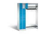 C+P Offene Garderobe Serie 8070, H1950xB1410xT480mm, Front Lichtblau, Korpus Lichtgrau (80720-00) ; C + P Möbelsysteme (80720-00|S10024)