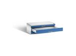 C+P Flachablageschrank Serie 7100_7200, H420xB1100xT765mm, Front Enzianblau, Korpus Lichtgrau (7100-100) ; C + P Möbelsysteme (7100-100|S10093)