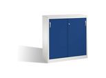 C+P Sideboard mit Schiebetüren Acurado, H1200xB1200xT500mm, Front Enzianblau, Korpus Lichtgrau ; C + P Möbelsysteme (2057-1200|S10059)